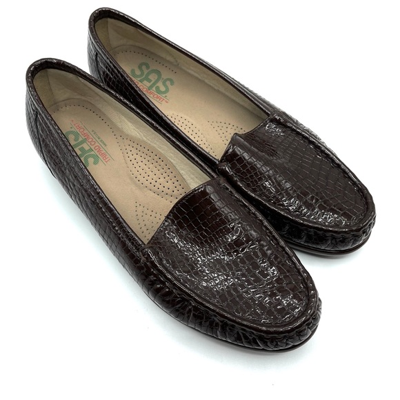SAS Croc Pattern Patent Leather Loafer - Picture 2 of 8